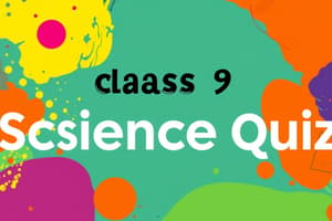 Science Textbook Quiz for Class IX