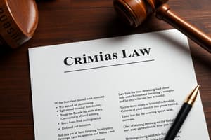 Basic Principles of Criminal Law