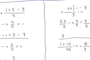 Fractions and Their Properties Quiz