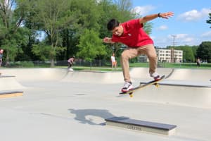 Skateboarding at Tompkins Skate Park