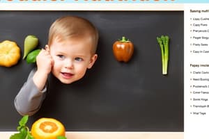 Life Cycle Nutrition: Toddlers to School-Aged Children