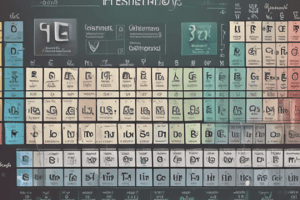 1 The Periodic Table SAQ 1