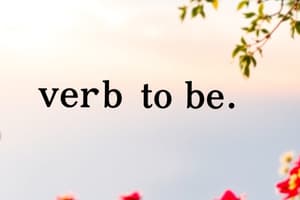 English Grammar: Verb 'To Be'