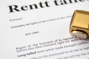 Rental Agreements and Definitions Quiz