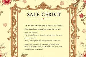 Sales Contract Notices Quiz