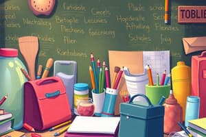 School Supplies Vocabulary Quiz - Beginner Level