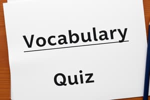 English Vocabulary Quiz