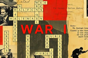 World War I Study Notes Crossword Puzzle