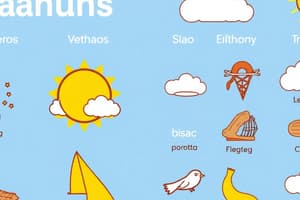 Vocabulario en Español: Climas, Objetos y Verbos