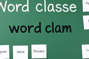 Word Classes Flashcards