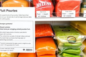 Food Safety and Storage Guidelines