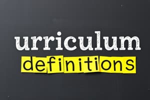 Understanding Curriculum Concepts