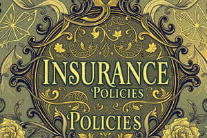 Chap 2: Types of Life Policies