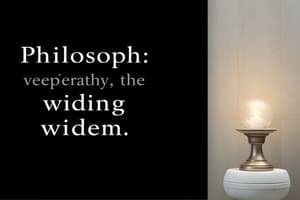 Introduction to Philosophy and Wisdom