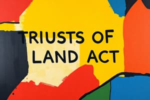 Trusts of Land Act 1996: Study Notes