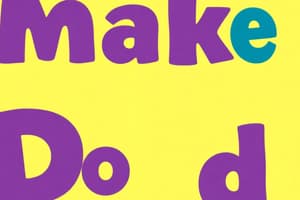 Phrases with 'Make' and 'Do'