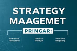 Strategic Management: External Environment