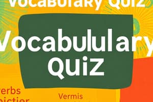 Verbs and Adjectives Quiz