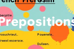 Prépositions en Français