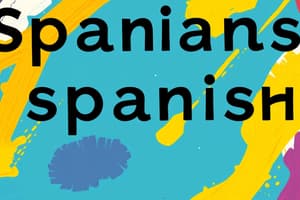 Spanish Vocabulary Flashcards