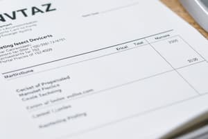 Tax Invoice Generation Quiz