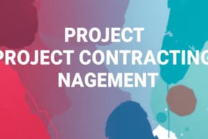 Construction Project Management - Contracting