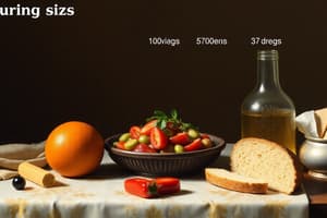 Nutrition Serving Sizes Quiz