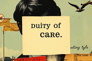 Legal Cases and Duty of Care Quiz