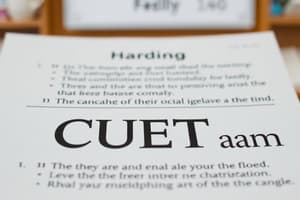 CUET Exam English Section Overview