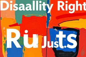 Disability Rights Movement: Advocacy & Principles