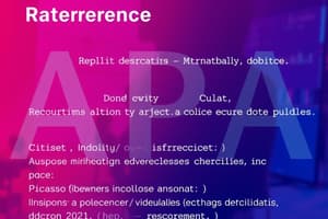 Normas APA: Lista de Referencias