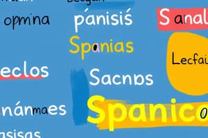 Spanish Vocabulary Matching Quiz