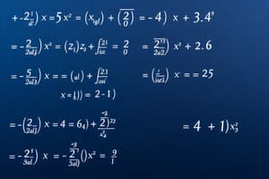 Advanced Algebra: Quadratic Equations Quiz