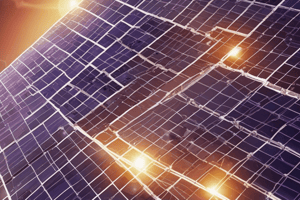 Solar Photovoltaic Cells: Principle and Construction