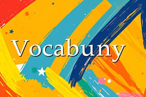 Vocabulary Quiz: Key Definitions and Concepts