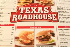 Texas Roadhouse Menu - 2023 Flashcards