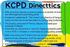 KCPD Written Directives Overview