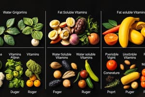 Vitamins Classification Quiz