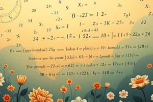 Algebra: Binomials and Equations