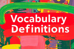 Vocabulary Definitions Quiz 4-3a