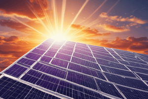 Solar Photovoltaic Cells: Principle and Working