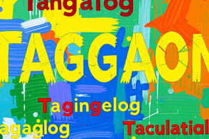 Common Tagalog Verbs and Conjugation Patterns