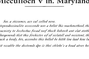 McCulloch v. Maryland Overview