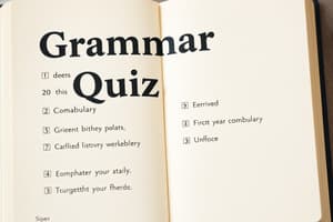 English Grammar Quiz: Choose the Correct Answers