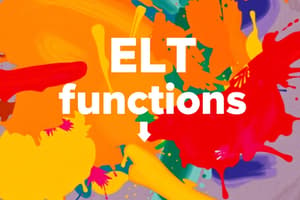 Functions in ELT