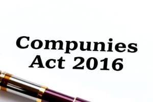 Companies Act 2016 Overview