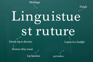 General Linguistics Overview