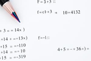 Pre-Algebra Review Flashcards