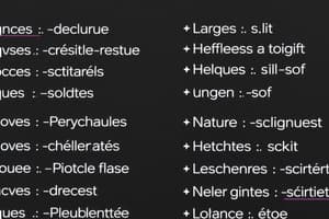 French Vocabulary Basics