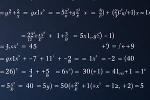 Quadratic Equations and Solutions